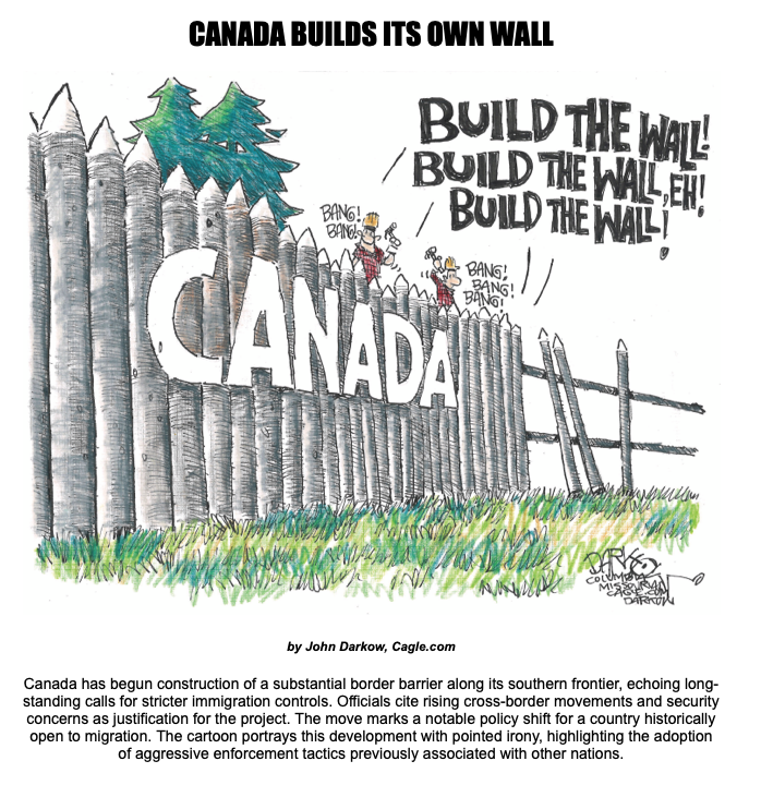 Cartoonist idea for Canadian response to American tariffs
