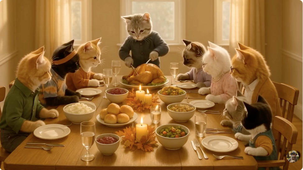 Orange Cat Scully Thanksgiving