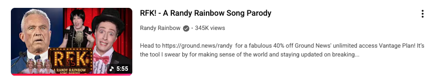 RFK! a Randy Rainbow Song Parody