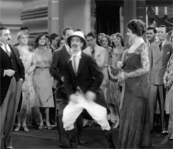 Groucho Marx shakes a leg