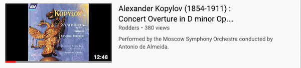 Alexander Kopylov - Concert Overture D minor