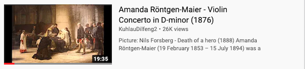 Amanda Röntgen-Maier Violin Concerto in D-minor