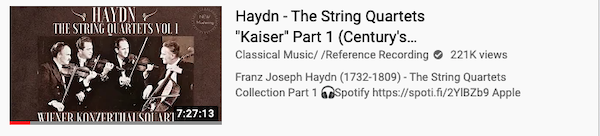 Haydn - The String Quartets "Kaiser" Part 1