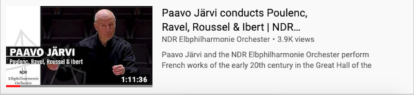 Paavo Järvi conducts Poulenc, Ravel, Roussel & Ibert