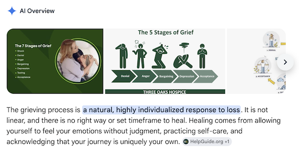 Stages of Grief according to AI (Gemini)