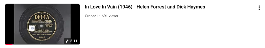 In Love In Vain
