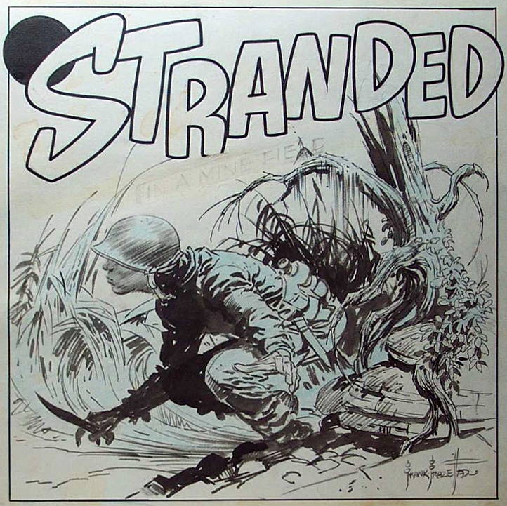 Heroic Comics #? original Frazetta artwork for Stranded in a Mine Field splash panel